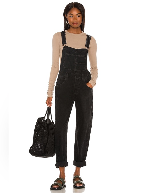 Pants - Free People We The Free Ziggy Denim Overall in Mineral Black
